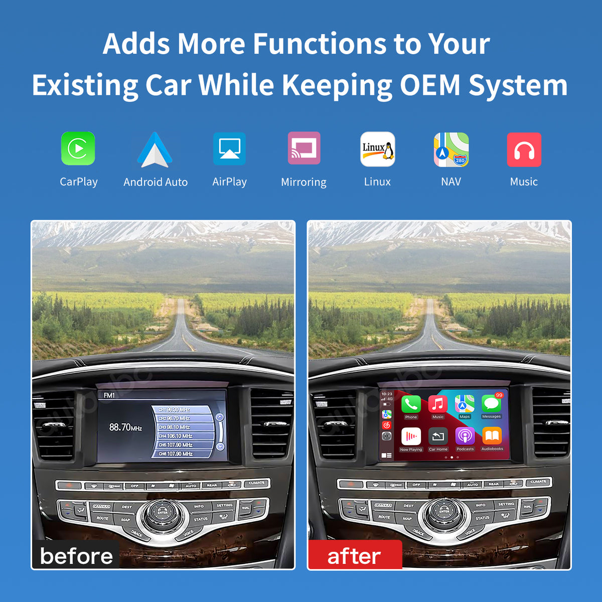 Wireless Carplay Android Auto For Infiniti/Nissan