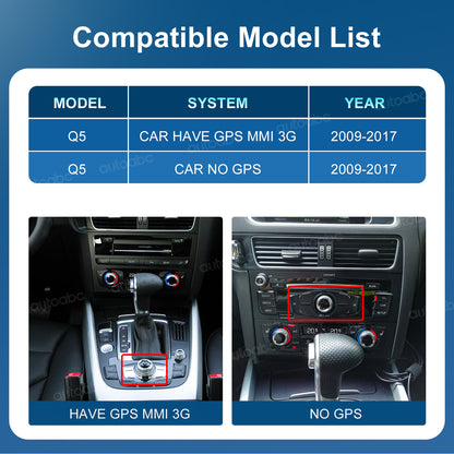 8.9“ Linux Screen For Audi Q5 Wireless CarPlay Android Auto left rudder