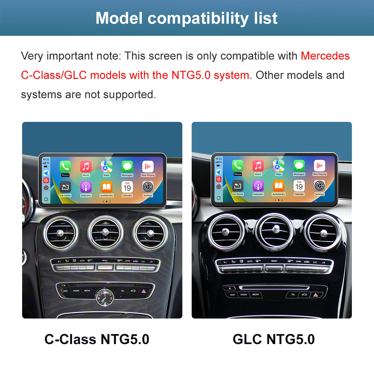 AUTOABC New Linux Ultra-thin screen for Mercedes Benz C GLC NTG5.0