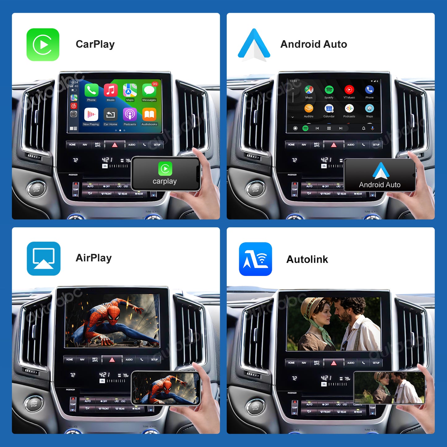 Wireless Carplay & Android Auto for Toyota Land Cruiser LC200 2016-2020