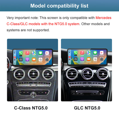 Linux Ultra-thin screen for Mercedes Benz C GLC with NTG5.0 Wireless CarPlay Android Auto