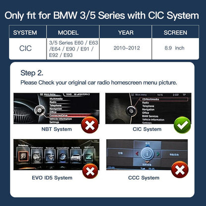 8.9'' BMW 3/5er E60~E93 CIC Linux screen Apple CarPlay Android Auto