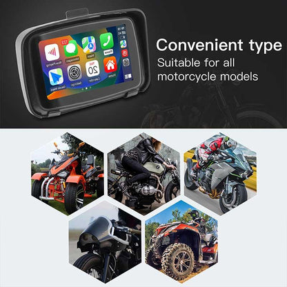 5" IPS Waterproof Touchscreen Motorcycle with Wireless Apple CarPlay Android Auto - AUTOabc