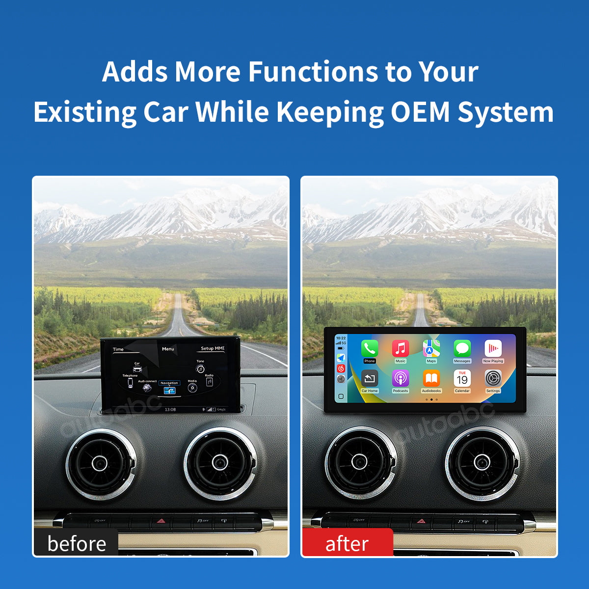 10.25" Linux Screen For Audi A3/S3 Wireless CarPlay Android Auto