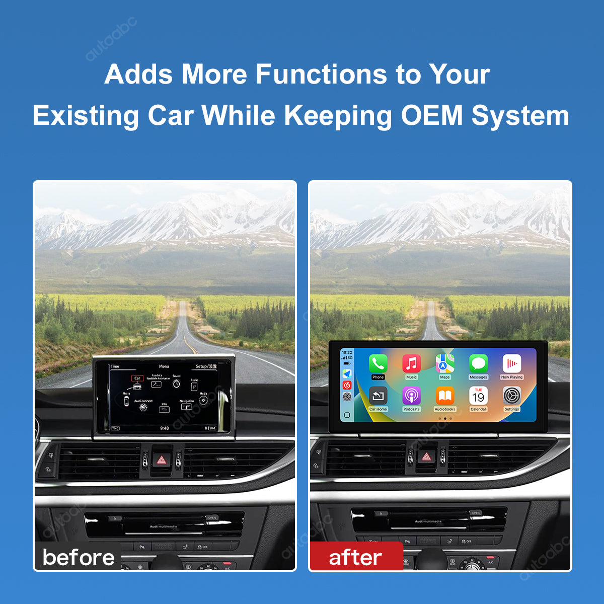 12.3" Linux Screen For Audi A6/A7 Wireless CarPlay Android Auto