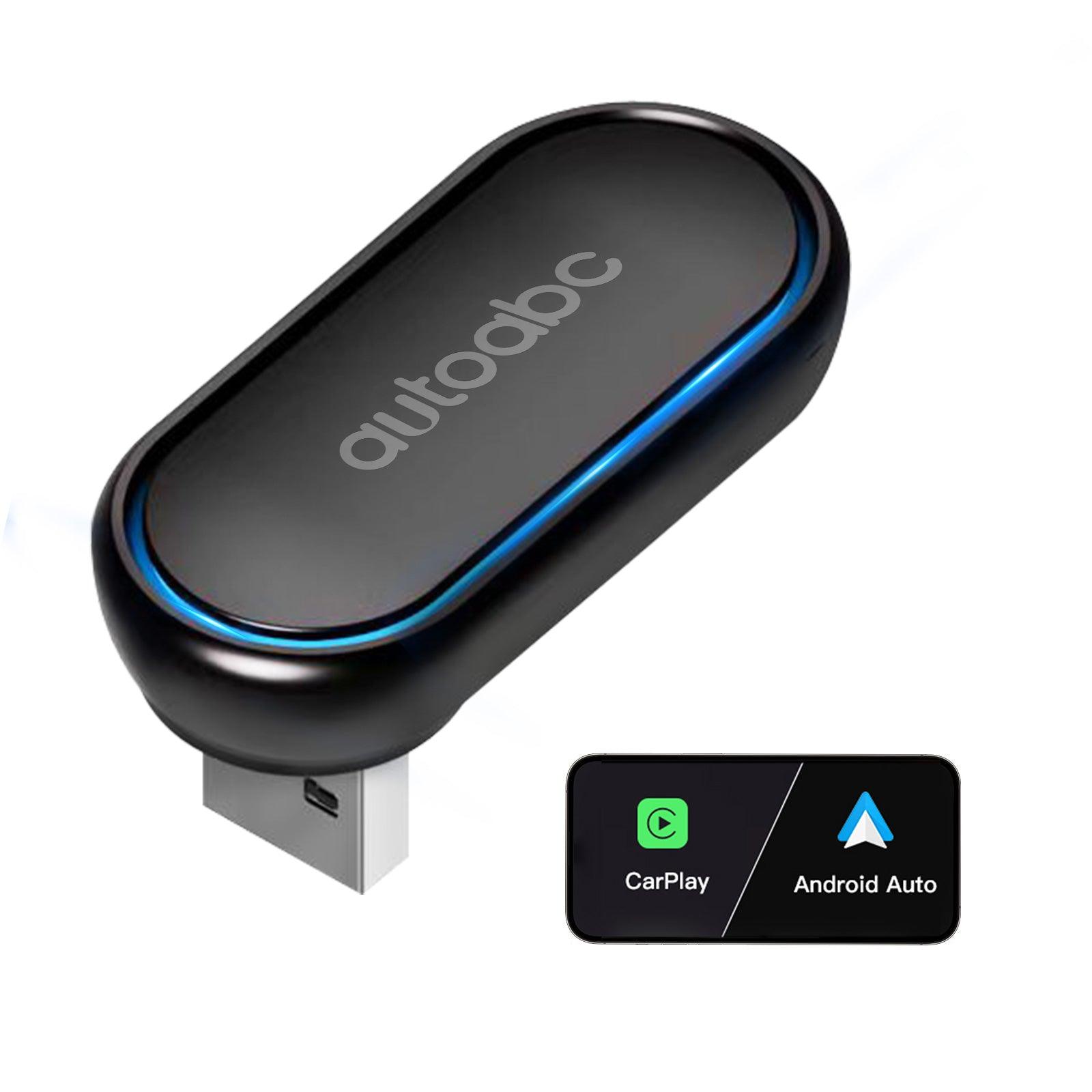 AUTOABC 2in1 Wired to Wireless CarPlay Android Auto USB Adapter Dongle