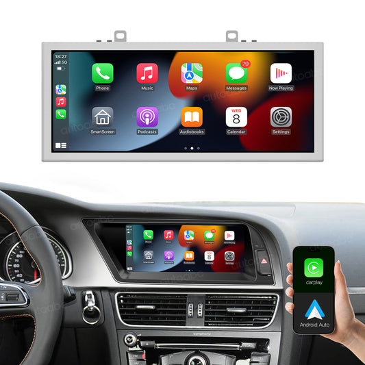8.9“ Linux Screen For Audi A4 A5 Wireless CarPlay Android Auto left rudder