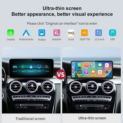 Linux Ultra-thin screen for Mercedes Benz C GLC with NTG5.0 Wireless CarPlay Android Auto