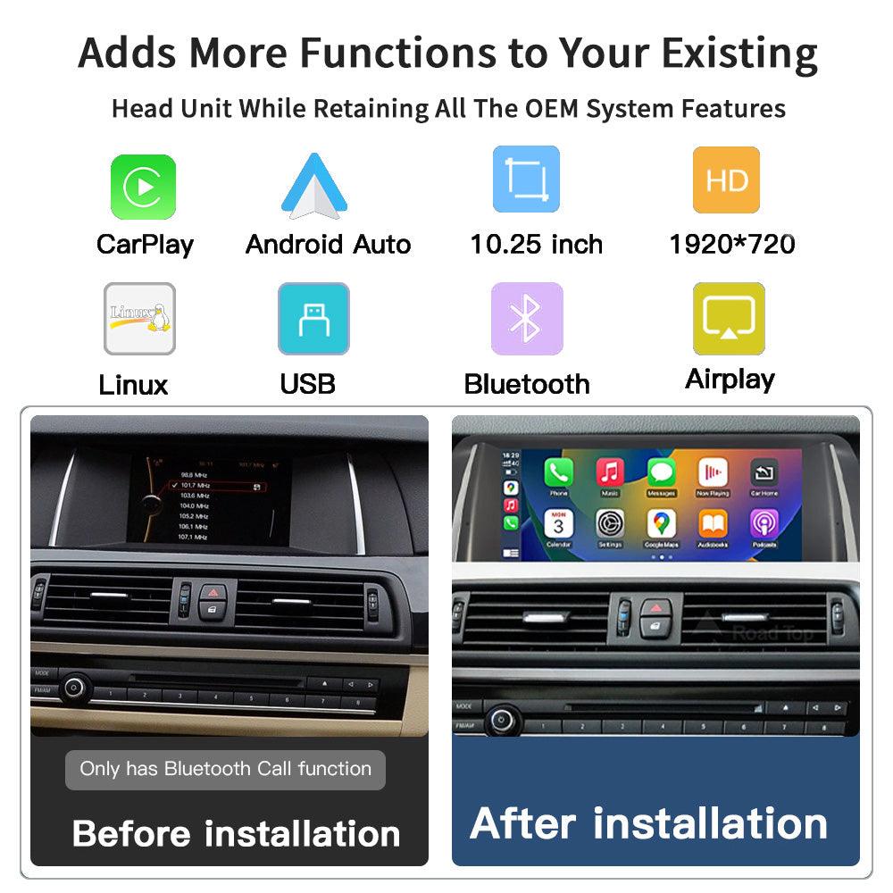 10.25" Linux Screen for BMW 5er F10 F11 NBT CIC Carplay Android Auto