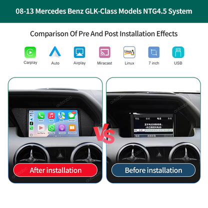 7“ Linux screen for Mercedes Benz GLK NTG4.0/4.5 Wireless CarPlay Android Auto LHD