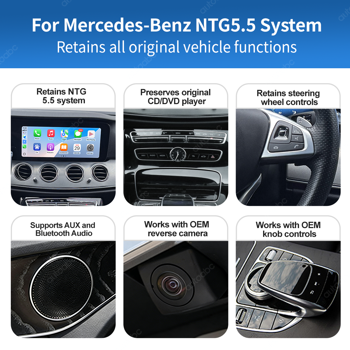 12.3“ Linux screen for Mercedes Benz E Class W213 NTG5.5 Wireless CarPlay Android Auto
