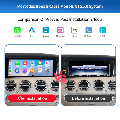 12.3" OEM Style CarPlay Screen for Mercedes-Benz S W222 NTG5.0