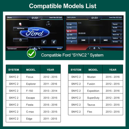 Wireless CarPlay Android Auto Retrofit Kit for Ford Sync2-NEW