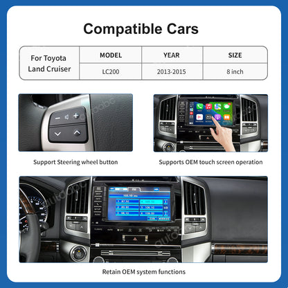 Wireless Carplay & Android Auto for Toyota Land Cruiser LC200 2013-2015