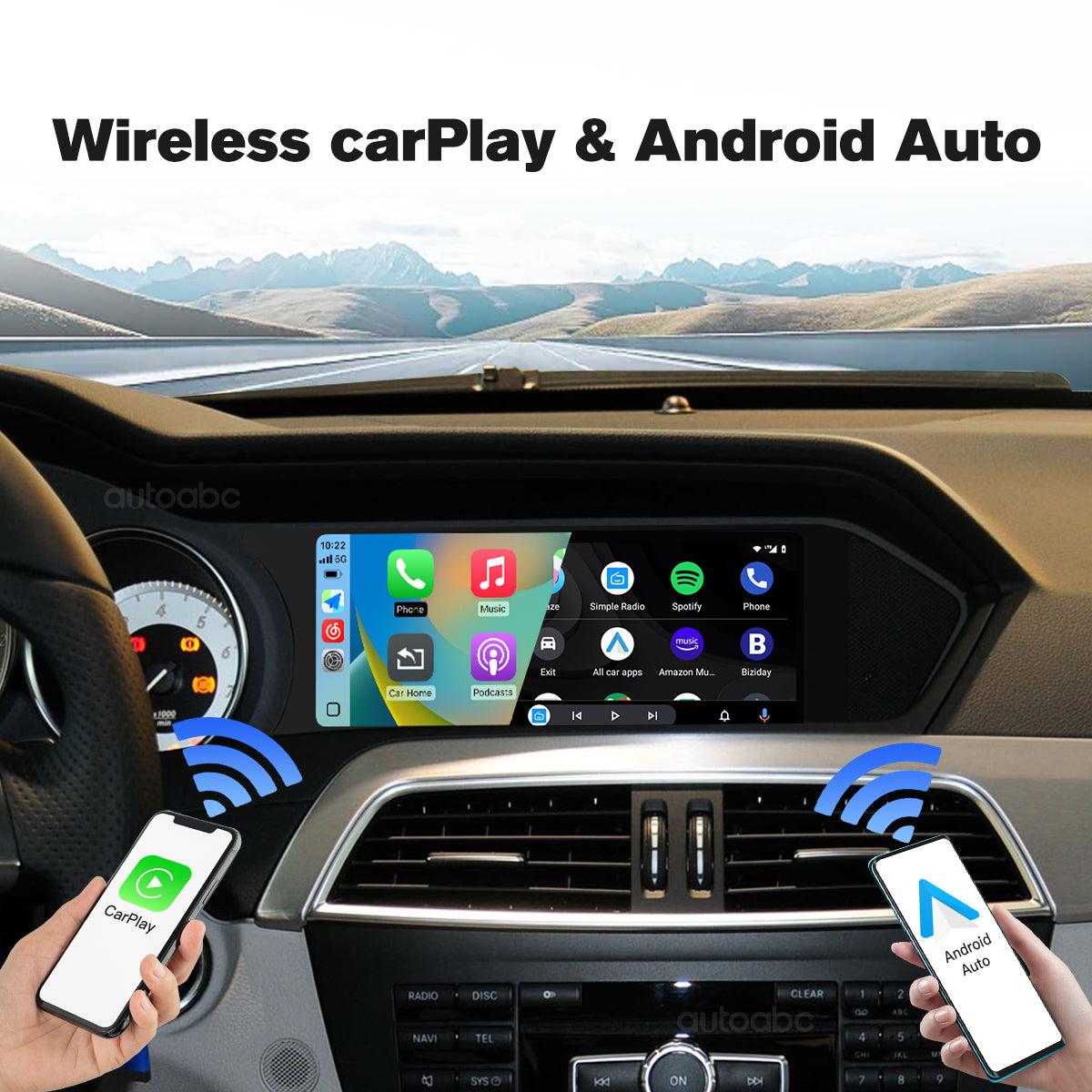 8.8“ Linux screen for Mercedes Benz C Class NTG4.5 Wireless CarPlay Android Auto