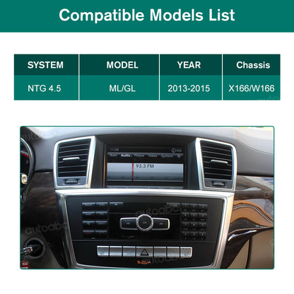 12.3“ Linux screen for Mercedes Benz NTG4.5 ML/GL Wireless CarPlay Android Auto