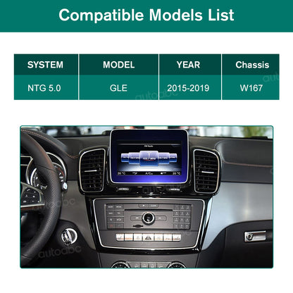 12.3“ Linux screen for Mercedes Benz NTG5.0 GLE Wireless CarPlay Android Auto