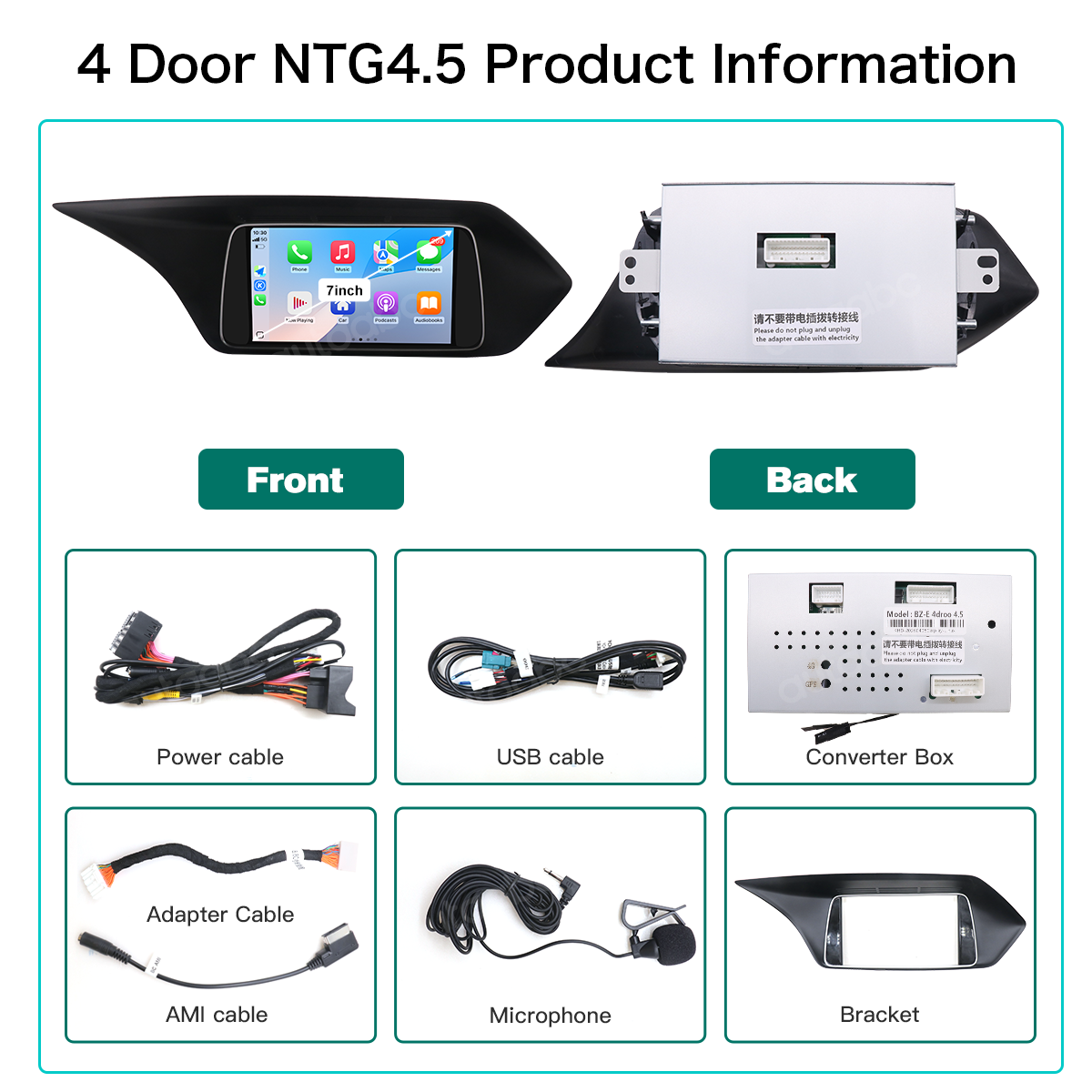 7“ Linux screen for Mercedes Benz E class NTG4.0/4.5/5.0 Wireless CarPlay Android Auto LHD