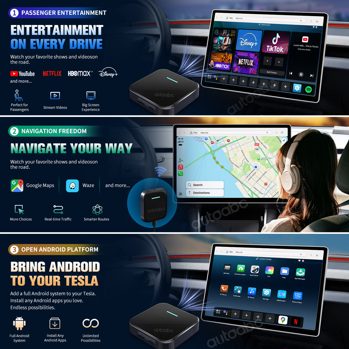 Wireless Browser Android Smart Ai Box Adapter For Tesla