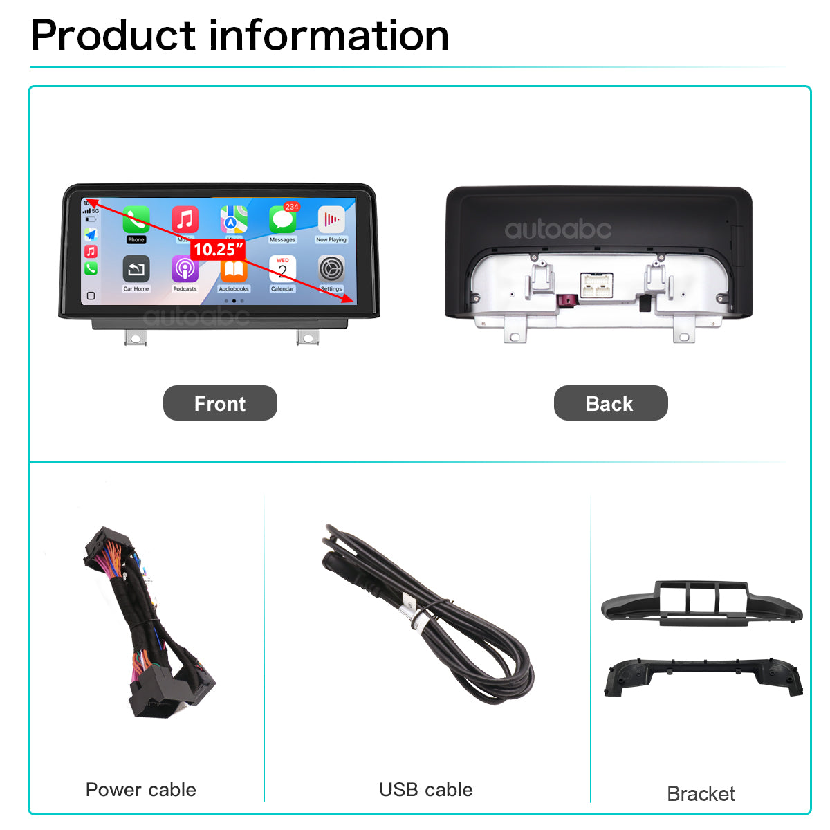10.25" Linux Screen for BMW X5/X6 E70/E71 with NBT Wireless CarPlay Android Auto