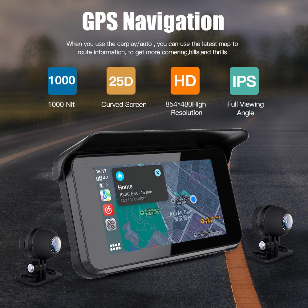 2024 NEW 5"/6.2" Motorcycle GPS Navigation CarPlay Touchscreen