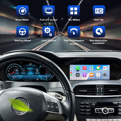 12.3" Panoramic Dual Screen Digital Cockpit for Mercedes-Benz W204 C-Class