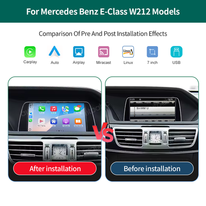 7“ Linux screen for Mercedes Benz E class NTG4.0/4.5/5.0 Wireless CarPlay Android Auto LHD