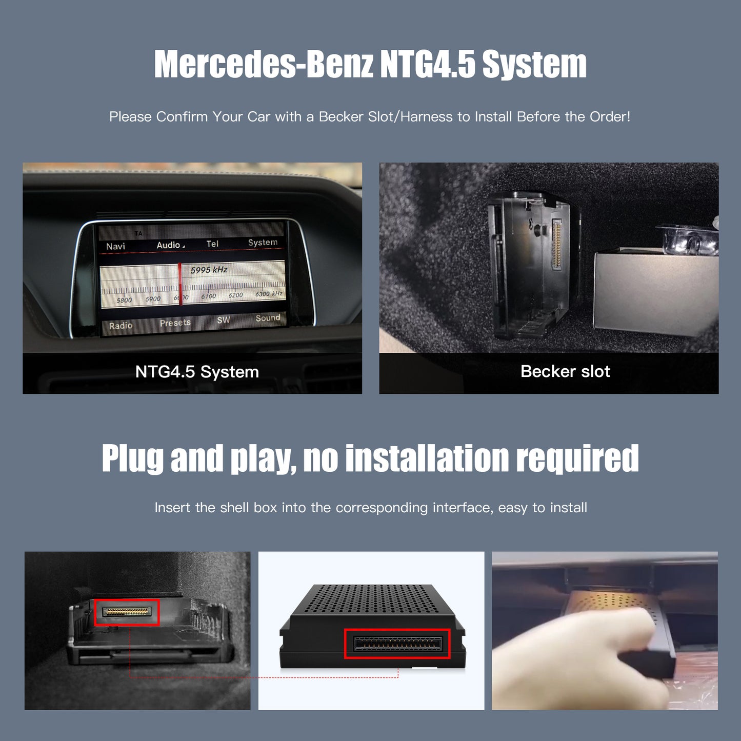 AUTOABC Wireless Carplay Android Auto module box for Mercedes Benz NTG4.5 Becker - AUTOABC