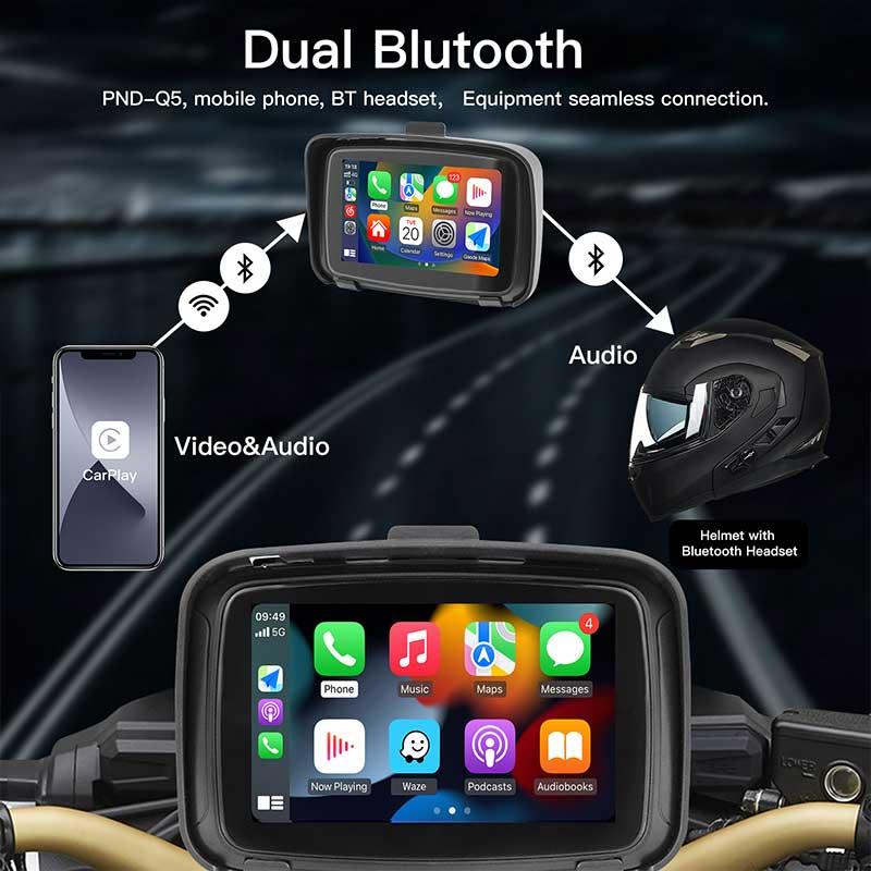 5" IPS Waterproof Motorcycle Touchscreen with GPS navigation - AUTOABC