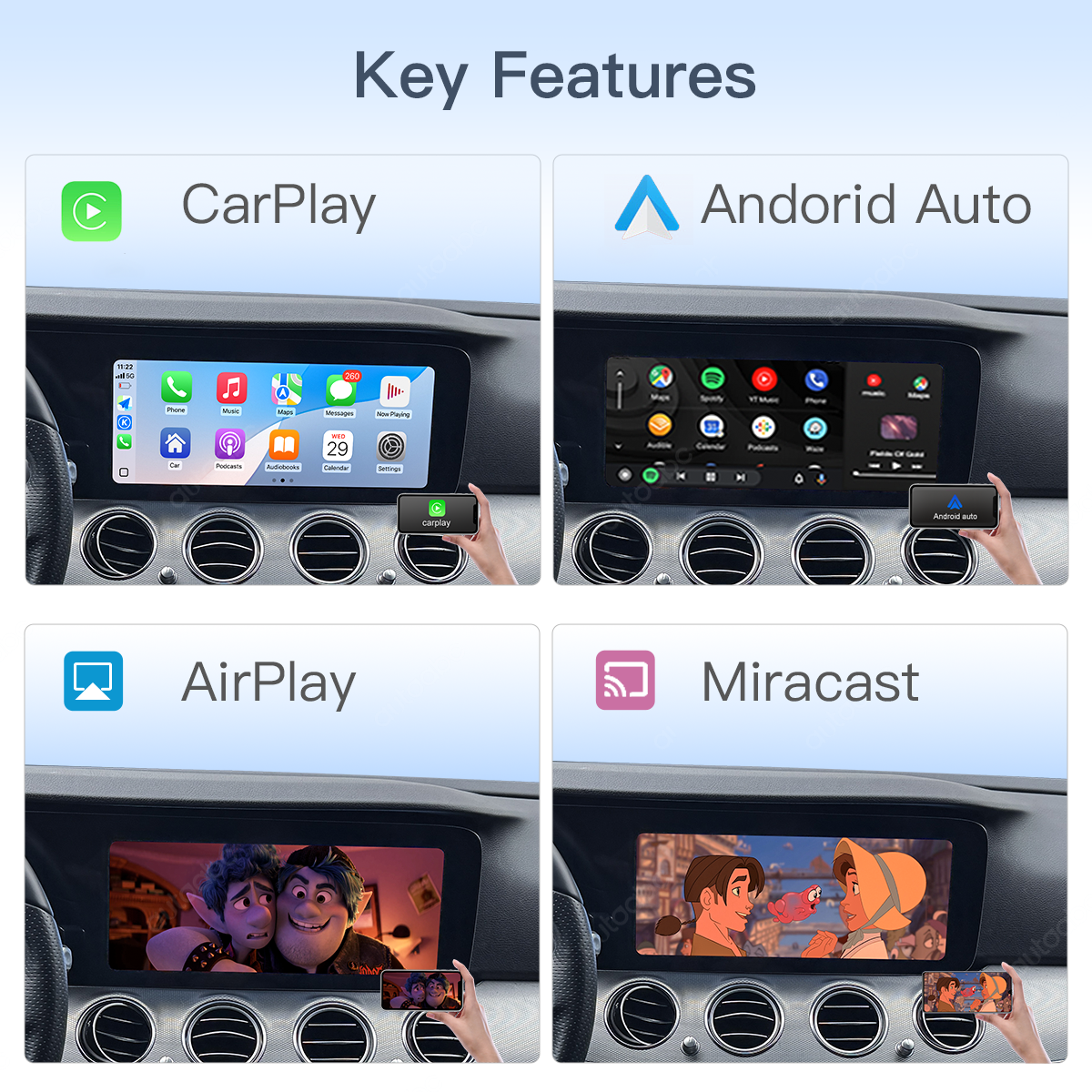 12.3“ Linux screen for Mercedes Benz E Class W213 NTG5.5 Wireless CarPlay Android Auto