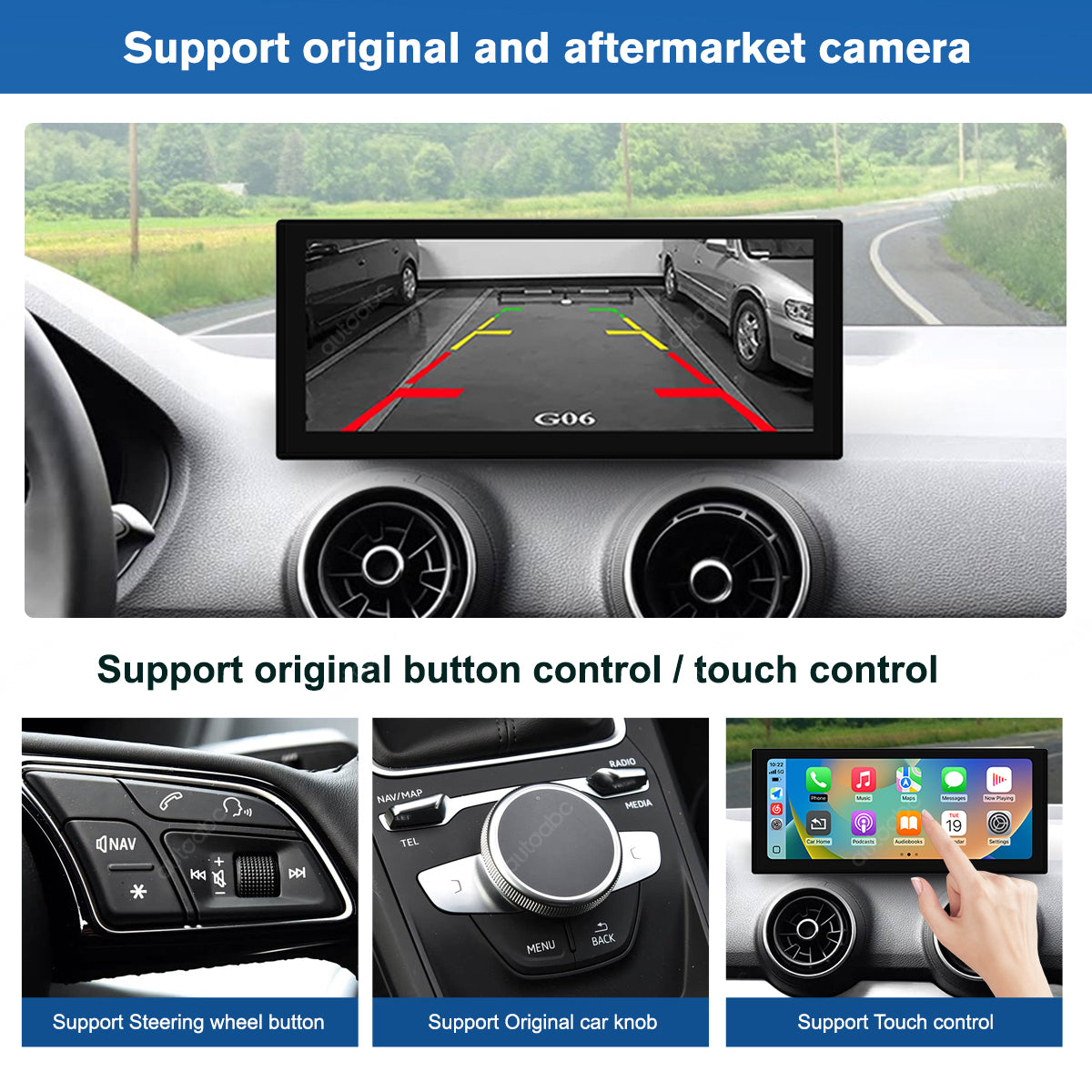 12.3" Linux Screen For Audi Q2 MIB/MIB2 Wireless CarPlay Android Auto