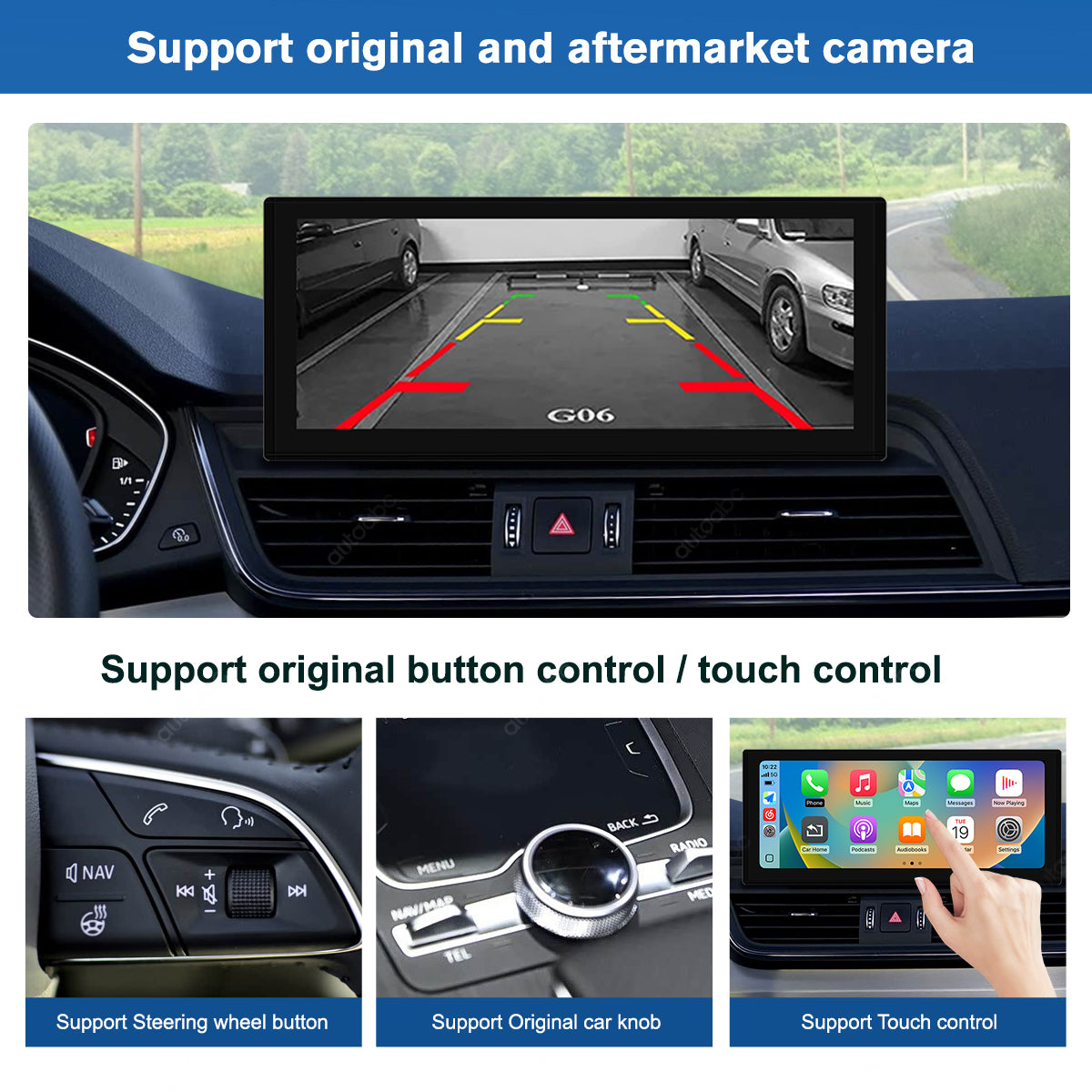 12.3" Linux Screen For Audi Q5L MIB/MIB2 Wireless CarPlay Android Auto