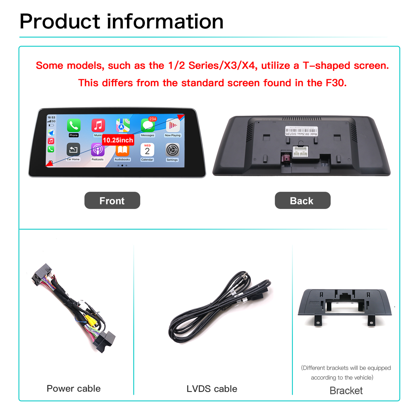 10.25" Linux Screen for BMW EVO ID5/ID6 Wireless Carplay Android Auto