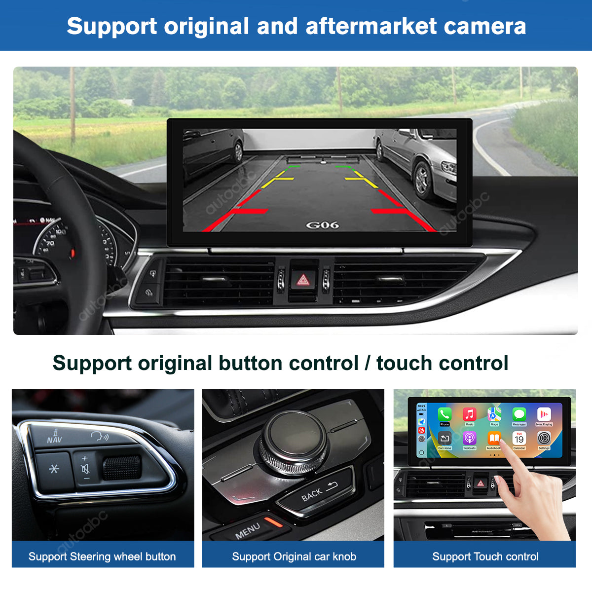 12.3" Linux Screen For Audi A6/A7 Wireless CarPlay Android Auto