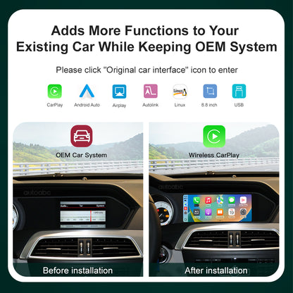 8.8“ Linux screen for Mercedes Benz C Class NTG4.5 Wireless CarPlay Android Auto