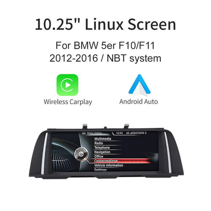 10.25" Linux Screen for BMW 5er F10 F11 NBT CIC Carplay Android Auto