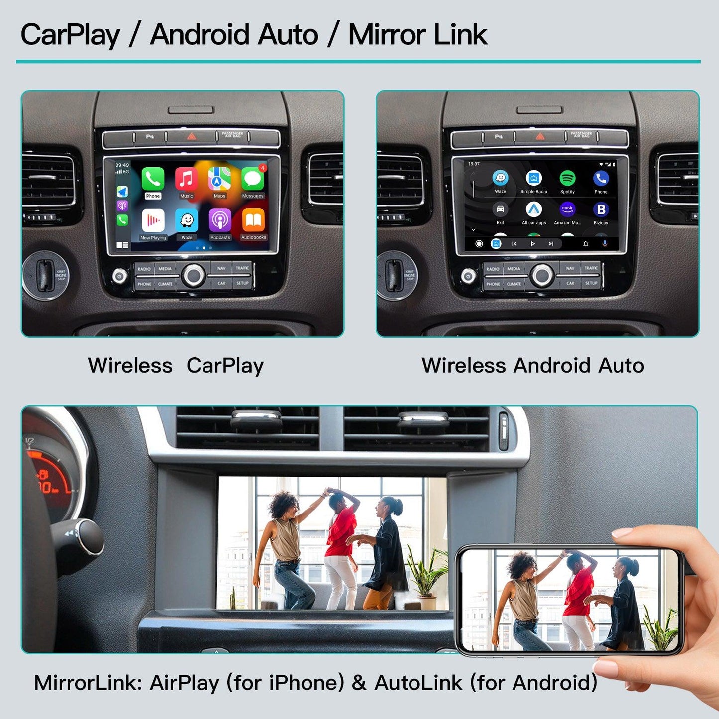 Wireless Carplay Android auto for Volkswagen Touareg 2010-2018