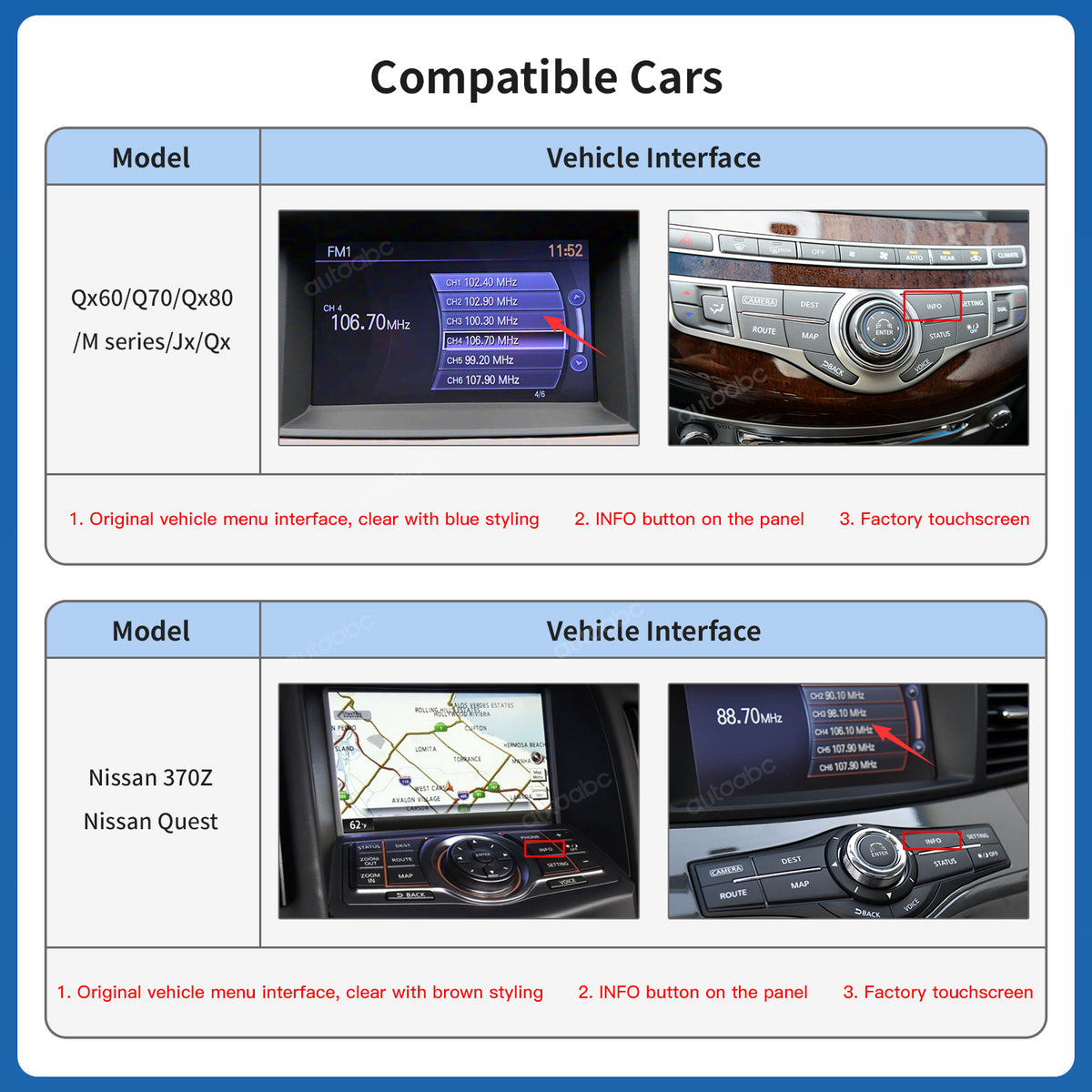 Wireless Carplay Android Auto For Infiniti/Nissan