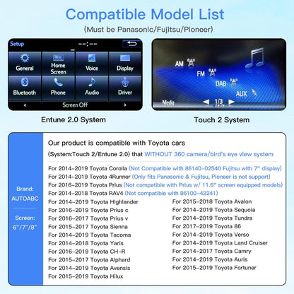 Wireless Carplay Android Auto interface for Toyota Touch2 & Entune2.0