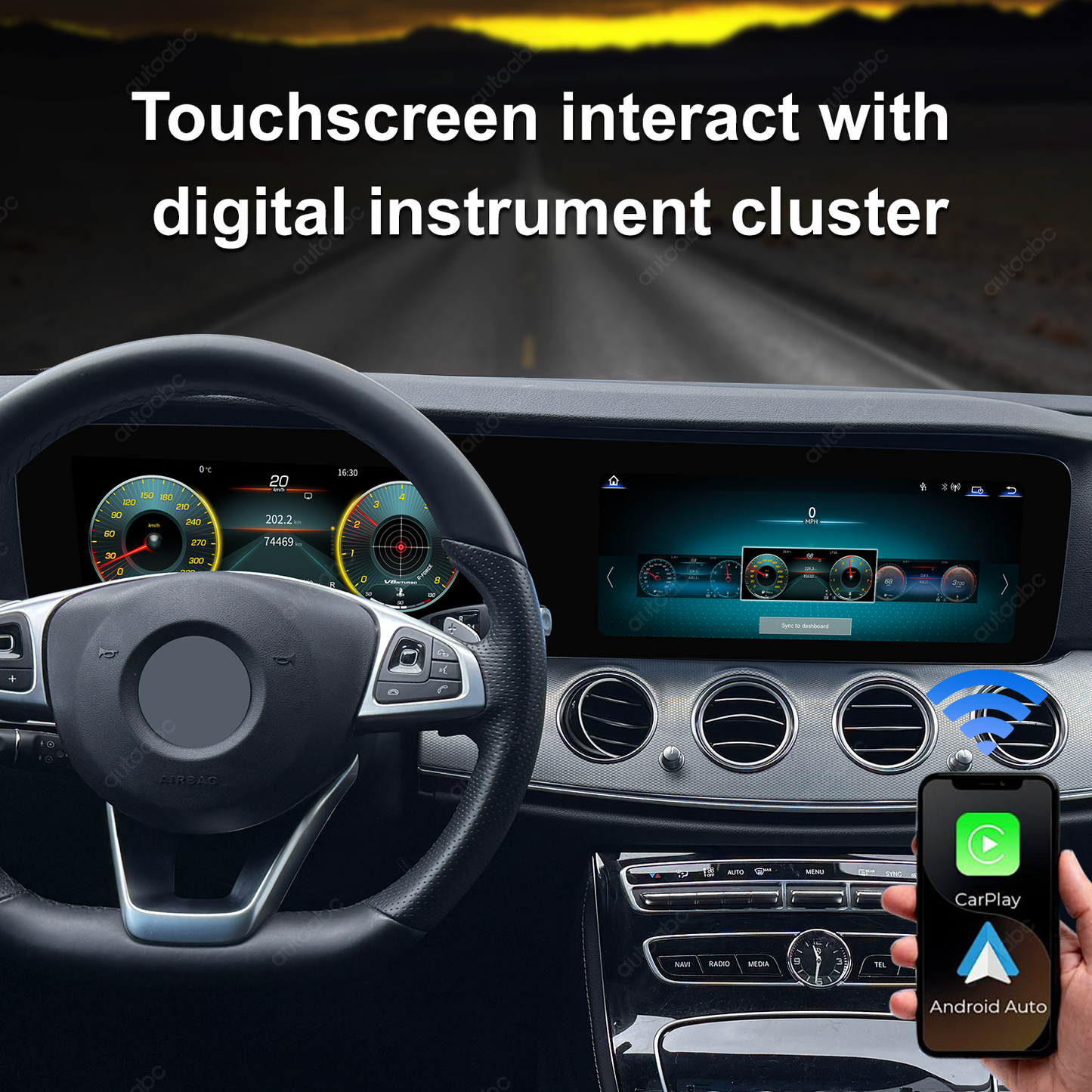12.3" Panoramic Dual Screen Digital Cockpit for Mercedes-Benz W213