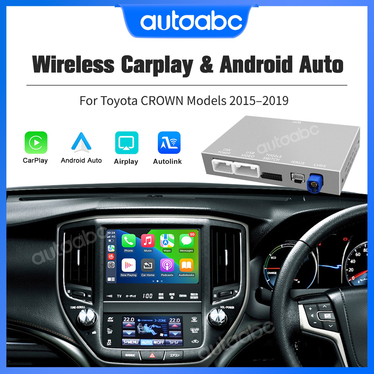 Wireless Carplay & Android Auto for Toyota Crown 2015-2019