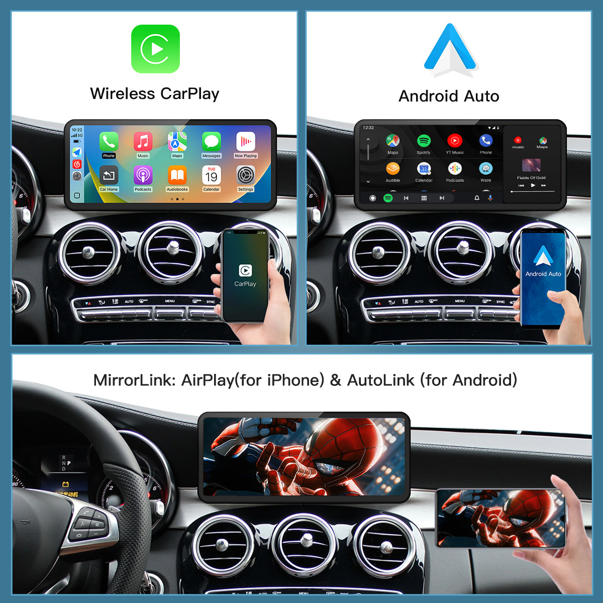 Linux Ultra-thin screen for Mercedes Benz C GLC with NTG5.0 Wireless CarPlay Android Auto