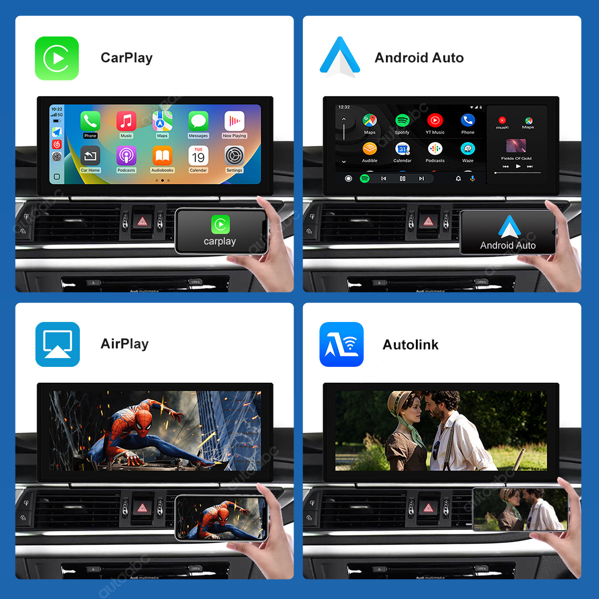 12.3" Linux Screen For Audi A6/A7 Wireless CarPlay Android Auto