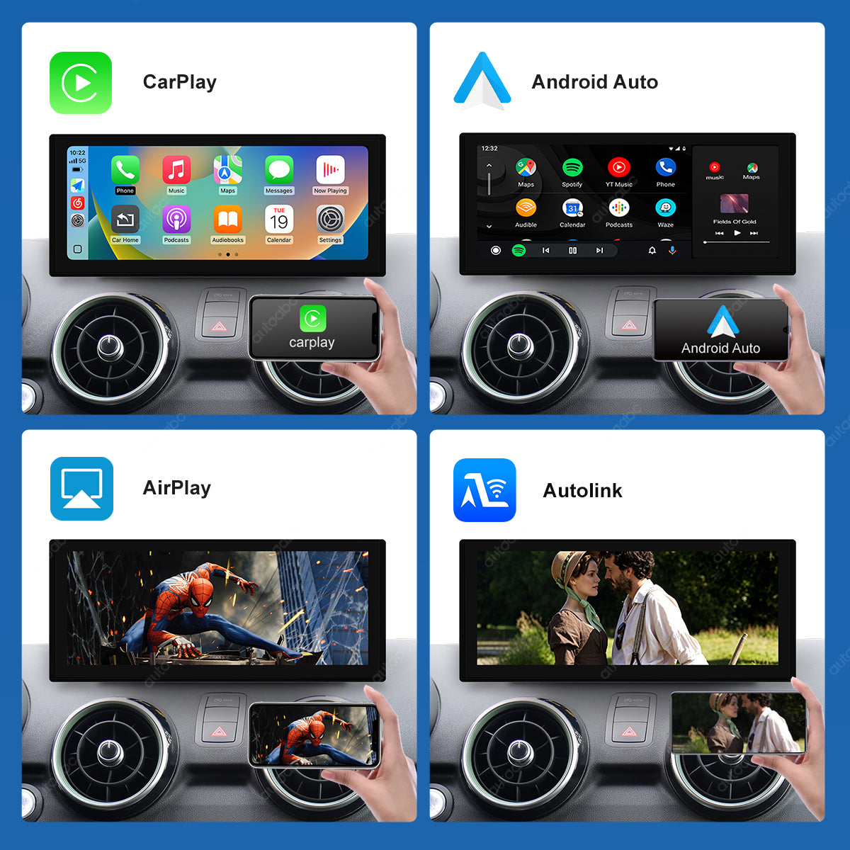 12.3" Linux Screen For Audi A1 HN+/RMC Wireless CarPlay Android Auto