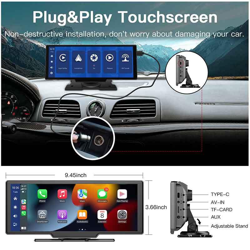 9.3 Auto Monitor Carplay Bildschirm drahtlose Android-Auto