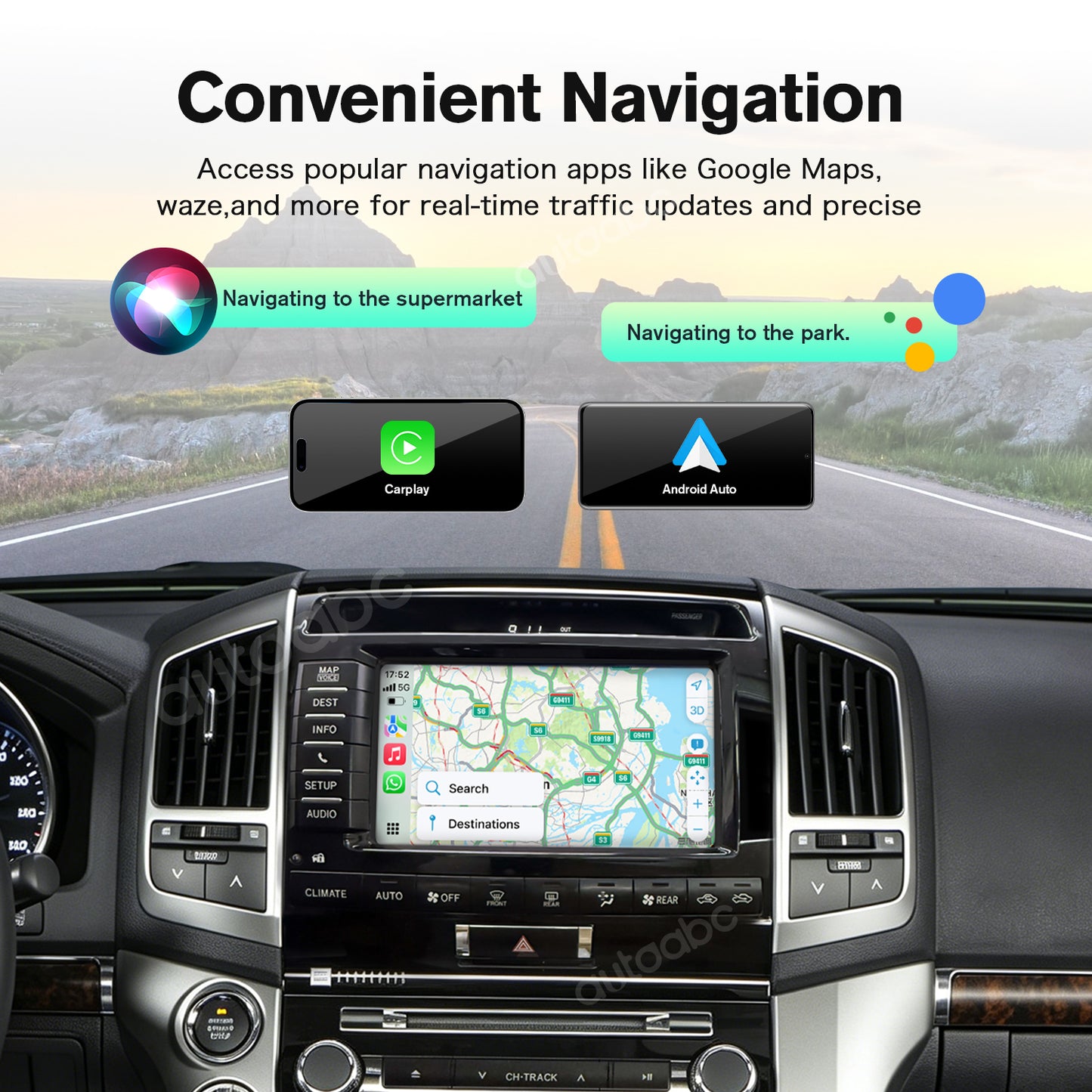 Wireless Carplay & Android Auto for Toyota Land Cruiser LC200 2013-2015