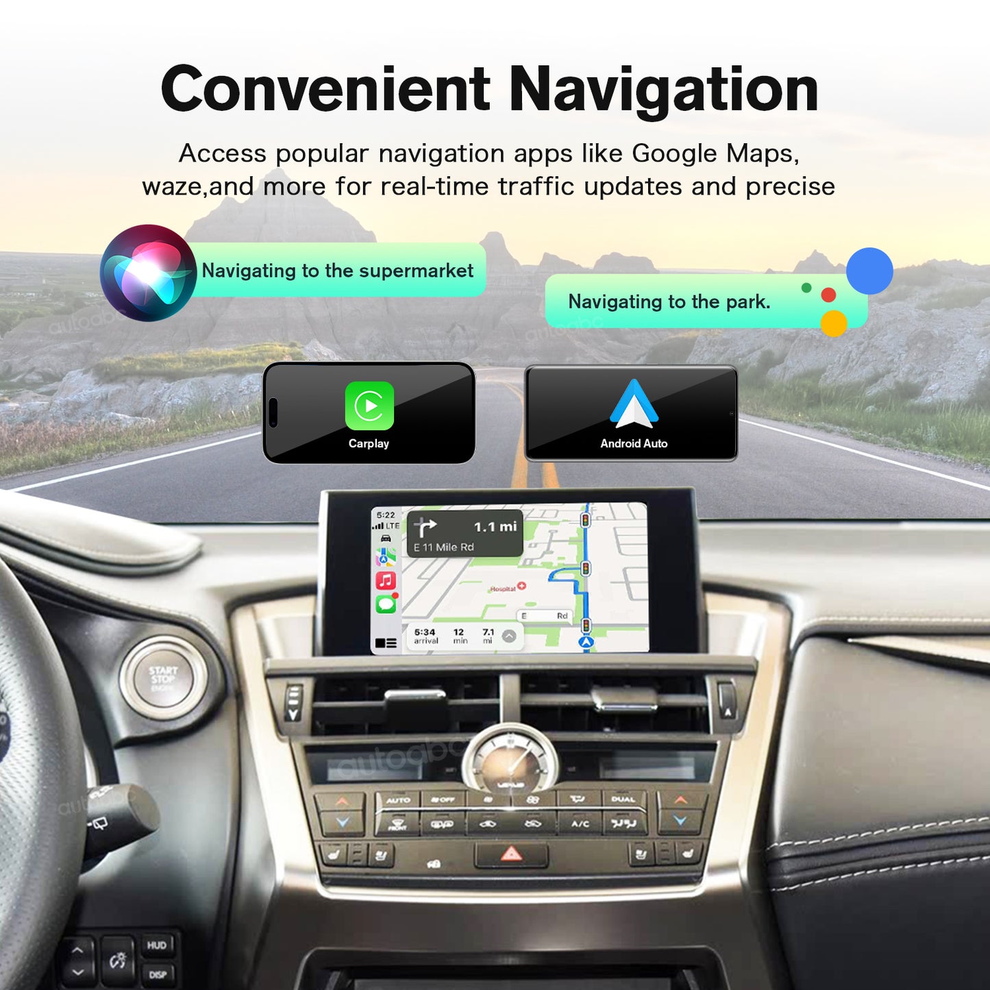 Wireless Carplay & Android Auto Retrofit Kit interface for Lexus