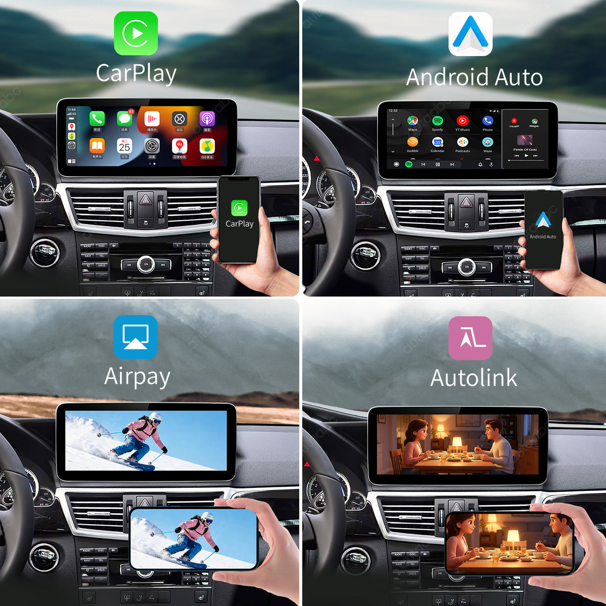 12.3“ Linux screen for Mercedes Benz NTG4.0 Wireless CarPlay Android Auto