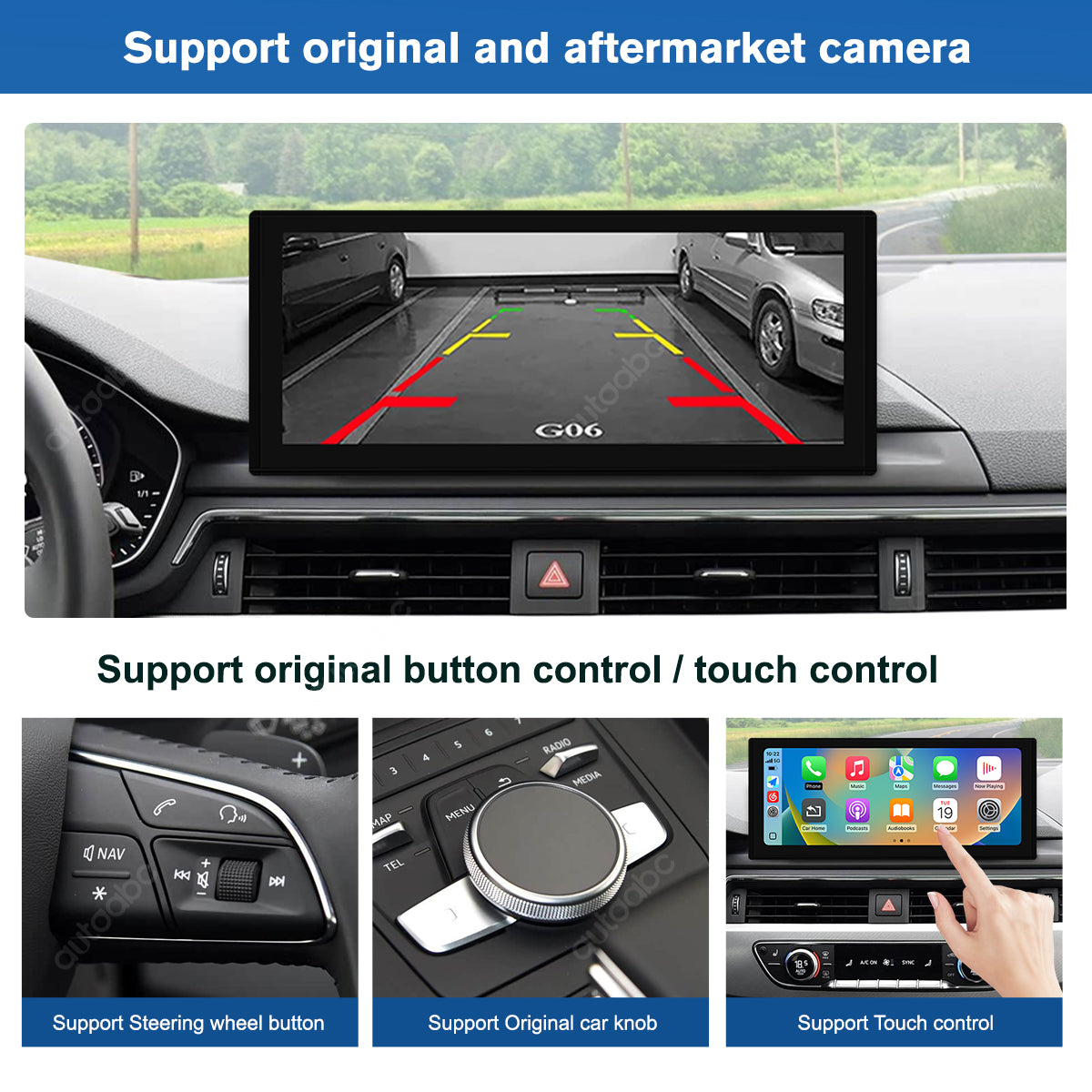 12.3" Linux Screen For Audi A4/A5 MIB3 Wireless CarPlay Android Auto