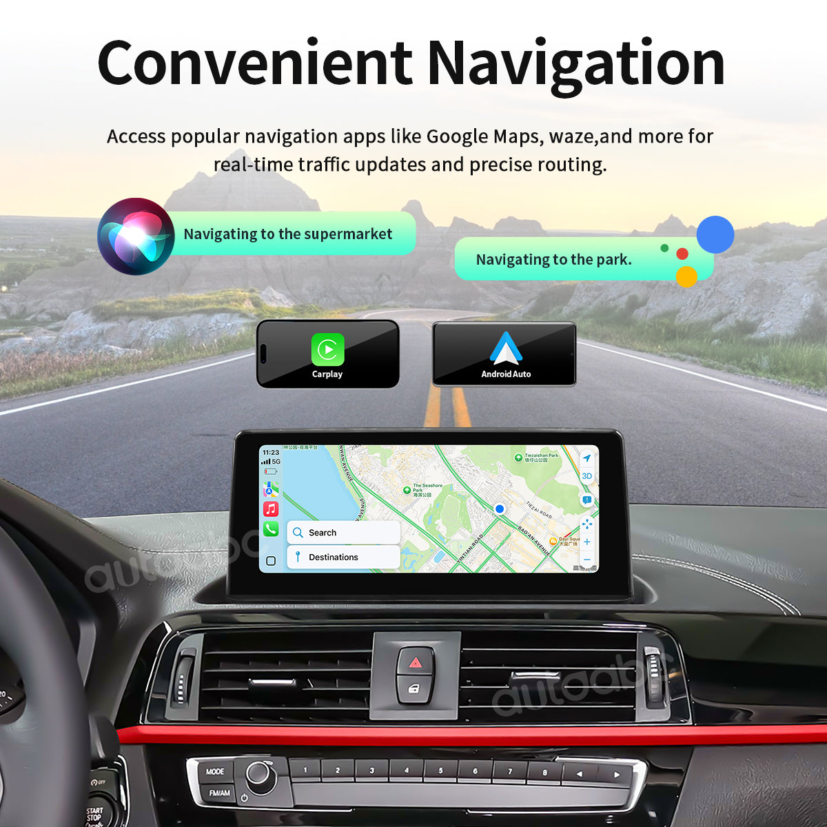 8.8" Linux Screen for BMW 1/2er EVO Wireless Carplay Android Auto